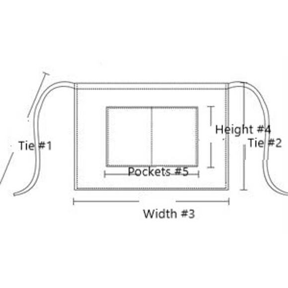 VINTAGE 1950/1960 Half Apron Handmade Hearts Flowers Ric Rac Pockets Yellow/Red - Picture 9 of 9